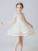 Robes cortège enfant col bijou Tulle sans manches courte princesse silhouette enfants robes de soirée sociale