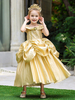 Robes cortège enfant col carré polyester manches courtes longueur de thé une ligne en dentelle formelle enfants robes de reconstitution historique