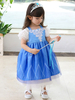 Robes cortège enfant col carré polyester sans manches longueur de thé une ligne dentelle formelle enfants robes de reconstitution historique
