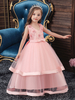 Robes cortège enfant col en V Polyester Coton sans manches cheville Longueur Princesse Silhouette Brodé Robes de soirée pour enfants