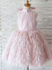 Robes cortège enfant col haut sans manches arcs enfants robes de soirée mauve pâle