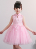 Robes cortège enfant Conçu Décolleté Sans manches Brodé Enfants Robes de soirée sociale