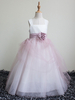 Robes cortège enfant Cou carré Sans manches Flora Longueur cheville Tulle Fleurs Enfants Robes de soirée