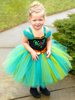 Robes cortège enfant cou carrée polyester sans manches longueur du thé une ligne robe tutu plissé robes de soirée pour enfants