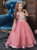Robes cortège enfant cousu en dentelles Arcs sans manches Formelle Enfants Pageant Robes