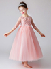 Robes cortège enfant cousu en dentelles Half Sleeves Bows Kids Party Dresses