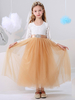 Robes cortège enfant cousu en dentelles manches longues Sash Kids Robes de soirée