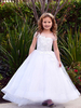 Robes cortège enfant cousu en dentelles Polyester Coton Sans manches Cheville Longueur Princesse Silhouette Brodé Enfants Social Robes De Soirée