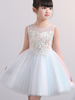 Robes cortège enfant cousu en dentelles sans manches brodé enfants robes de soirée