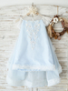 Robes cortège enfant cousu en dentelles Tulle Longueur genou Princesse Silhouette Dentelle Enfants Robes de soirée sociale