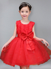 Robes cortège enfant cousu en dentelles Tulle Sans manches Longueur au genou Princess Silhouette Bows Formal Kids Pageant Dresses