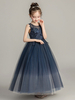 Robes cortège enfant cousu en dentelles Tulle Sans manches Longueur de cheville Princesse Silhouette Brodé Formelle Enfants Pageant Robes