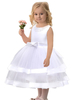 Robes cortège enfant cousu en dentelles Tulle Sans manches Longueur de thé Princesse Silhouette Noeuds Enfants Robes de soirée sociale