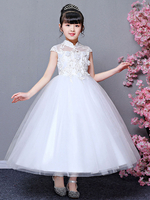 Robes cortège enfant Décolleté sans manches Brodé Robes de soirée pour enfants