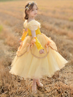Robes cortège enfant de épaule coréenne velours longueur de cheville sans manches une ligne plissée formelle robes de princesse