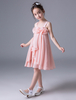 Robes cortège enfant Dresses Mousseline de soie une ligne large sangle genou longueur courte robes de fête pour enfants