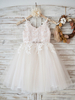 Robes cortège enfant en tulle à bretelles robe fille de fleur