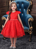 Robes Cortège Enfant Fille Col Rond Coton Manches Courtes Longueur au genou Robe Princesse Robe de Fille de Fleur
