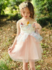 Robes cortège enfant longueur de thé sans manche en polyester cou de bijou Une ligne plissée formelle Kids Pageant robes