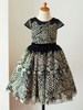 Robes cortège enfant manches courtes col bijou Ceinture enfants Social robes de soirée