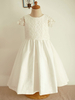 Robes cortège enfant manches courtes cou bijou arcs robes de soirée pour enfants formels