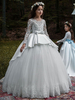 Robes cortège enfant manches longues col bijou robes de soirée pour enfants brodées