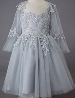Robes cortège enfant mariage enfants parti formelle dentelle tulle longueur au genou robes de princesse