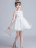 Robes cortège enfant robes de soirée enfants brodées sans manches col bijou