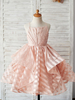 Robes cortège enfant robes de soirée enfants de sangles de saumon sans manches