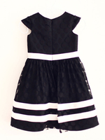Robes cortège enfant Robes Paillette cou à manches courtes Sash enfants Robes de soirée