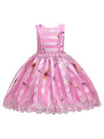 Robes cortège enfant rouge col bijou appliques sans manches