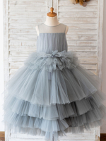 Robes cortège enfant sans manches robes de soirée sociale pour enfants