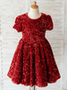Robes cortège enfant True Red cousu en dentelles manches courtes paillettes robes de soirée pour enfants