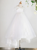 Robes cortège enfant V Cou Tulle Manches Courtes Etage Longueur Princesse Silhouette Arcs Enfants Social Robes De Fête