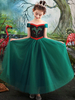 Robes cortège enfantBateau Cou Tulle Manches Courtes Thé Longueur Princesse Silhouette Cloutés Robes Formelles Enfants Pageant