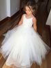Robes cortège enfantbretelles cou sans manches en dentelle robes de soirée pour enfants