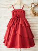 Robes cortège enfantbretelles cou sans manches noeuds robes formelles enfants pageant
