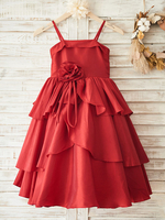 Robes cortège enfantbretelles cou sans manches noeuds robes formelles enfants pageant