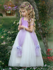 Robes cortège enfantcou carrée taffetas manches courtes cheville longueur princesse silhouette fleurs enfants sociaux robes de soirée