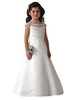 Robes cortège enfantmanches courtes col bijou cloutés robes de soirée pour enfants