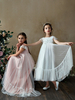 Robes cortège enfantUne partie évasée ligne manches robe blanche de demoiselle d\