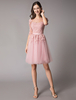 Robes De Bal 2021 Courtes Camée Rose Manches Demi Dentelle Robe De Retour Tutu