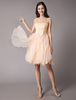 Robes de bal Champagne Champagne organza dentelle Robe de bal courte