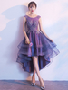 Robes de bal courtes haute haute robe de cocktail lavande appliques robe de graduation
