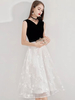 Robes de bal courtes robe de cocktail en dentelle col en V Robe de mariée deux tons