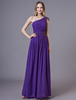 Robes de bal longue lavande une épaule glands de mousseline étage longueur robe de cérémonie