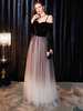 Robes de bal longue épaule maxi tulle velours patchwork robes
