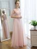 Robes de bal Longue Rose Moitié Doux Dentelle Tulle Soirée Formel Dentelle Applique Maxi Robe de Soirée
