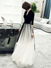 Robes de bal longues en tulle maxi manches longues robes de soirée