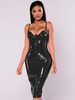 Robes de Club Moulantes Femmes à Cuir Synthétique Vernis à Col Décolleté en V sans Manches Coupe Cintrée Unicolore Sexy